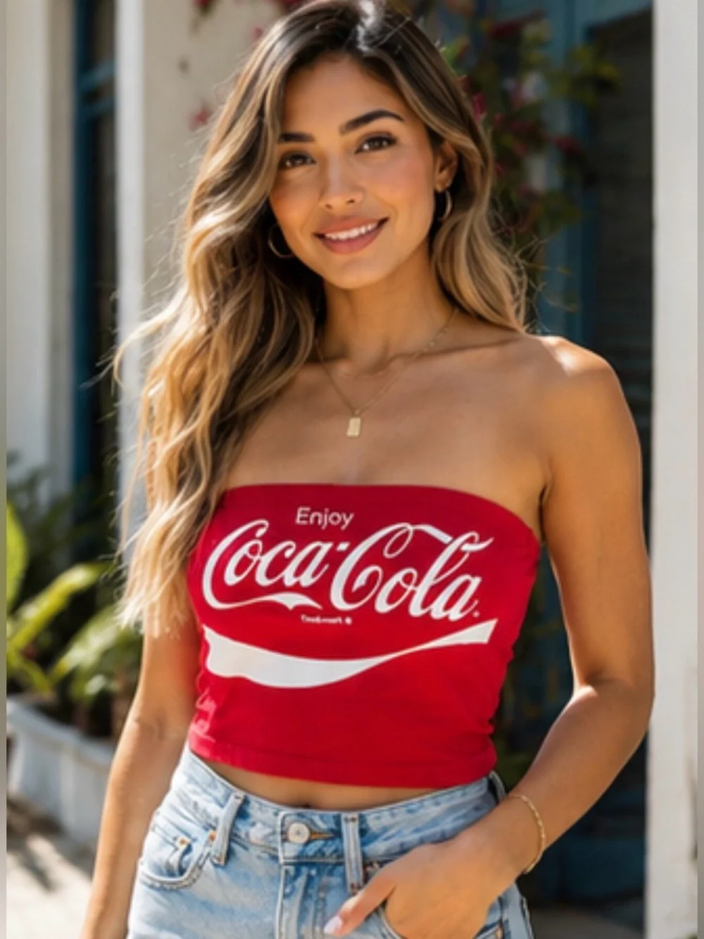 Coca Cola Red Strapless Logo Tube Top - Women - Picture 1 of 7